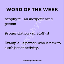 Our Word Of The Week Is Back This Week S Word Neophyte Vocabulary