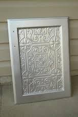 Wallpaper Cover Glass Cabinet Doors Google Search Faux Tin Tiles Faux Tin Glass Cabinet Doors Repurposed