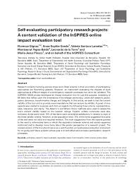 PDF) Self-evaluating participatory research projects: A content validation  of the InSPIRES online impact evaluation tool