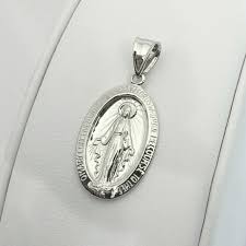 ★length:necklace chain approx 11.8/12.6/14.9/17.3/19.7 inches long, the diameter of the pendant approx 2 inches. Solid 18k White Gold Miraculous Medal Virgin Mary Pendant 1 Catholic Jahda Jewelry Company Custom Gold Rings Necklaces Bracelets Earrings Sacramento California