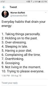  Habits That Drain Your Energy Warren Buffet Words Of Wisdom Intelligence Quotes Inspirational Quotes Motivation Emotional Intelligence Quotes