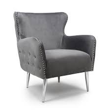 Armada Armchair In Brushed Velvet Grey With Chrome Legs Black Upholstered Chair Green Armchair Armchair