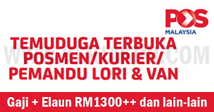 Jawatan kosong pos malaysia berhad. Temuduga Terbuka Pos Malaysia Berhad Gaji Rm1 300 0 Elaun Faedah Yang Menarik