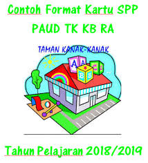Gambar kartu nama anak paud. Contoh Format Kartu Spp Paud Tk Kb Ra Tahun Pelajaran 2018 2019 Administrasi Tk Paud