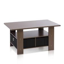 The beautiful dark walnut color fits any room in your home. Furinno Coffee Table With Bins Dark Brown Black Buy Online In Andorra At Andorra Desertcart Com Productid 2429736