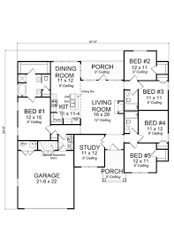 656176 Traditional 5 Bedroom 3 Bath Craftsman With Office And Split Floor Plan House 5 Bedroom House Plans Craftsman House Plans Barndominium Floor Plans