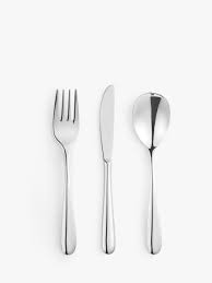 Easy for children to grip in their small hands.the knife blade has a serrated edge to be easy for the child to cut and divide food with.the knife is shaped so that the child can use the larger part of the cutting edge even on a plate with a high edge.recommended for. John Lewis Partners Dome Children S Cutlery Set 3 Piece 1 Place Setting