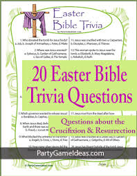 There is a very simple and printer friendly trivia quiz on this. Easter Bible Trivia Questions Easter Quiz Lesson