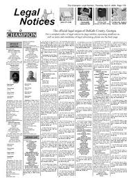 The official legal organ of DeKalb County, Georgia
