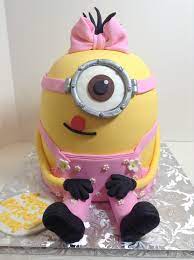 This simple, easy and effortless minion cake tutorial with step by step progress pictures makes cake decorating fun. Girly Minion Birthday Cake Sugarnomics Cake Studio Guam Minion Birthday Cake Minion Cake Twin Birthday Cakes
