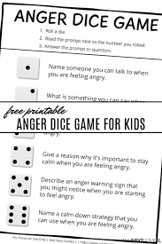 free printable anger dice game and next comes l hyperlexia resources