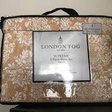 London fog nolan houndstooth stripe duvet cover set. London Fog Bedding London Fog Supreme 6 Piece Sheet Set Queen Poshmark