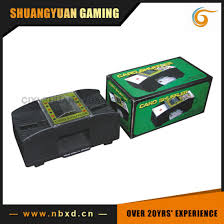 All you have to do to shuffle them is cut the deck in half, insert each half into the two sides, turn the motor on, and watch the cards get shuffled. China 2decks Of Automatic Card Shuffler Sy Q04 China Card Shuffler And Gambling Accessories Price