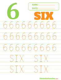 Printable Number 6 Tracing Worksheet Tracing Worksheets Preschool Worksheets Printable Numbers