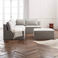 Quattro italia is the exclusive dealer for several renowned italian furniture brands in india. Quattro Sharkskin Light Grey Velvet Tufted 4 Piece Sectional Sofa Cb2