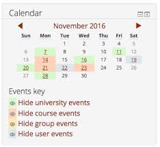 The Upcoming Events And Calendar Blocks In Moodle Umass Amherst Information Technology Umass Amherst