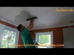 Diy Dry Scrape Popcorn Ceiling Skim Coat Drywall Repair Part 7 Popcorn Ceiling Drywall Repair Drywall Ceiling