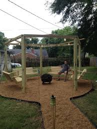 I will see myself out. Pin By Amy Pinkowski On Outdoor Living Fire Pit Swings Gazebo With Fire Pit Backyard Play
