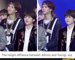 Johnny And Yoongi S Height Difference Bts Funny Bts Face Kpop Memes