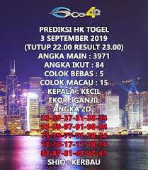 Prediksi Hk Togel 3 September 2019