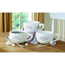 Designed with a 21 oz capacity and comfort grip handles. Set Of 3 Big Mugs With Spoon By Mud Pie Circa 4351007 Mugs Set Mugs Mud Pie Dishes
