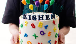 Cake with cherry on top formed letter logo design p. Rainbow Alphabets And Numbers Cake