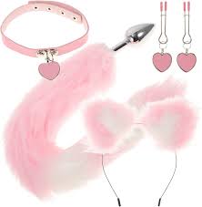 KESYOO 1 Set Furry Fox Tail Plug Animal Ears Headband Choker Breast Clips :  Health & Household - Amazon.com