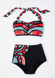 Black And White Striped Swimsuit 2 Piece Set The Serene Swimsuit Top In Red And Blue Mod Retro Vintage Bathing Suits Modcloth Com Womens Swimsuits Bikini Swimwear Caged Swimsuit