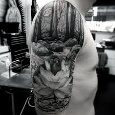 Black And White Lily Tattoo Men 80 Water Tattoos For Men Masculine Liquid Designs Waterfall Tattoo Half Sleeve Tattoos Lower Arm Tattoos For Women Half Sleeve