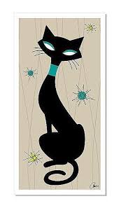 Retrotattooideas Tattoo Mid Century Cat Stencil Click For More Info Retro Art Black Cat Art Mid Century Cat
