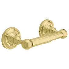 Delta Greenwich Double Post Toilet Paper Holder In Polished Brass 138280 At The Home Depot Toilet Paper Holder Polished Brass Bath Hardware
