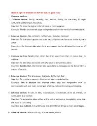 Helpful Tips For Students On How To Make A Good Essay Cohesive Devices1 Cohesive Devices Firstl Good Essay Huffman High School Grammar Interactive Notebook