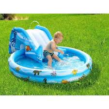 Pataugeoire Enfant 2 Boudins Avec Toboggan Achat Vente Jeux De Piscine Cdiscount