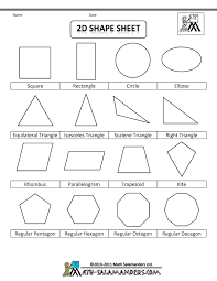 Printable Shapes 2d And 3d Geometry Worksheets Shapes Worksheets Shape Worksheets For Preschool