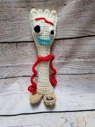Forky Toy Story 4 Crochet Plush Disney Pixar Woody Buzz Ducky Etsy Crochet Toys Free Toy Story Toy Story Party