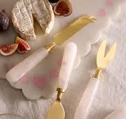 Pink Marble Cheese Knife Set
