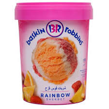 Baskin Robbins Ice Cream Rainbow Sherbet 1l