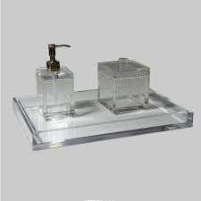 Tempered glass vessel bathroom vanity sink round bowl clear color. Mike Ally Ice Clear Lucite Bath Accessories Luxury Interior Decor