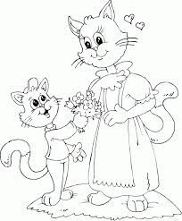 cat son and mom coloring page dia dos pais
