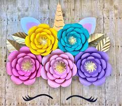 Unicorn Party Unicorn Paper Flower Set Unicorn Wall Etsy Festas De Aniversario Unicornio Decoracao Festa Unicornio Decoracao Unicornio