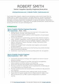Senior Supplier Quality Engineer Resume Samples Qwikresume