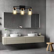 Vanity offers discriminating modern design for today's interiors. Wihtu Bathroom Vanity Lights 3 Light Wall Sconce Lighting Fixture With Bubble Glass Shade Modern Vanity Light Brass Accent And Matte Black Wall Light Lamp For Bathroom Mirror Cabinet Makeup Room Lighting