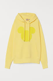H M Graphic Hoodie Light Yellow Mickey Mouse Ladies H M Us Graphic Hoodies Soft Sweatshirts Hoodies