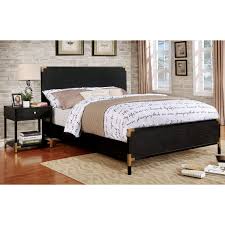 Modern black and gold bedroom furniture. Furniture Of America Hutton Contemporary Black Gold Paneled Queen Bed Overstock 19959236