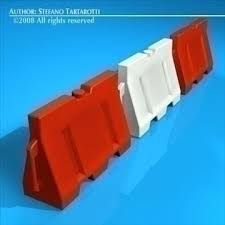 Road Barrier Plastic 3d Model Flatpyramid 3d Model Barrier Model