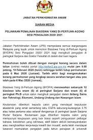 Jabatan perkhidmatan awam (jpa) dalam kenyataan pada isnin berkata. Bernama Tv Permohonan Biasiswa Yang Di Pertuan Agong Facebook
