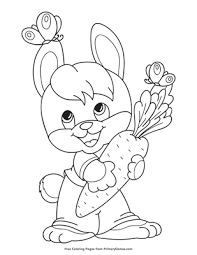 As is well known creative activities play an important role in child development. Easter Bunny Holding A Carrot Coloring Page Free Printable Pdf From Primarygames