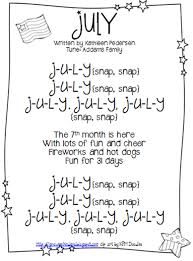 Growing Kinders July Calendar Song Calendar Songs Preschool Songs Circle Time Songs