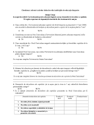 Cristin ngiurea proiect program grädinita de varä „educatia. Chestionar Curriculum