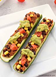 They can be so full of color, flavor and texture like these quinoa stuffed zucchini boats. Mexican Zucchini Boats Gluten Free Vegan Just What We Eat